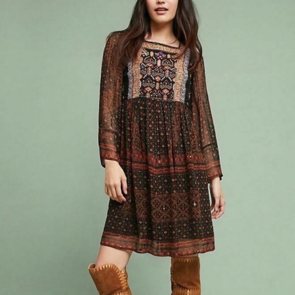 Anthropologie Dresses & Skirts - Anthropologie Akemi + Kin Size M MUNRO Beaded Embroidered Boho Tunic Dress